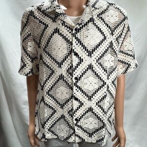 Zara Black&White Casual Geometric Pattern